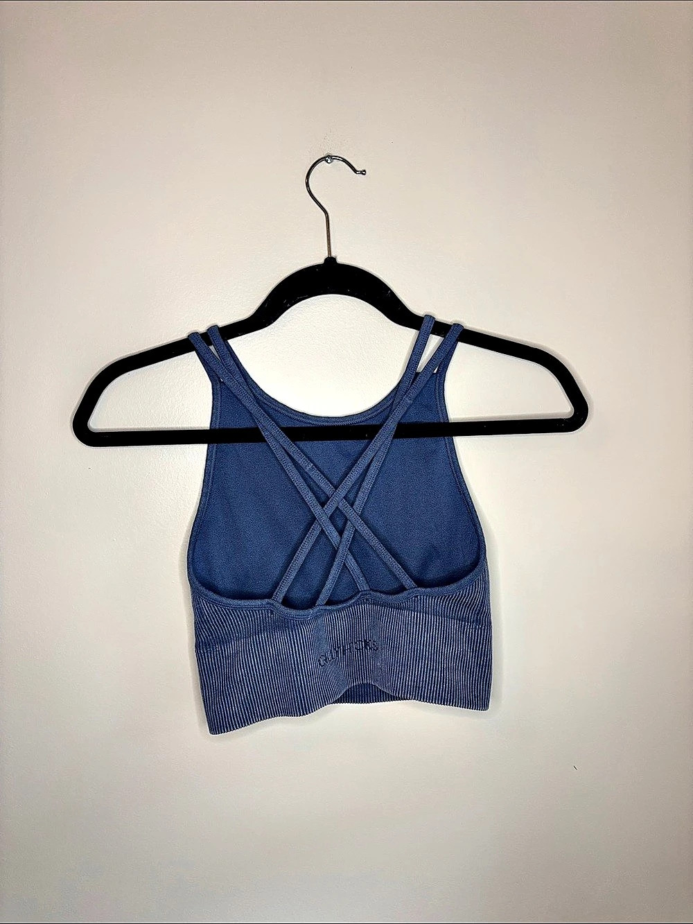 Gilly Hicks Active Recharge Ribbed Plunge Tank Blue - Picture 2 of 4